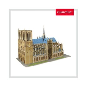Marile Arhitecturi ale lumii Puzzle 3D Notre Dame nivel mediu 53 piese